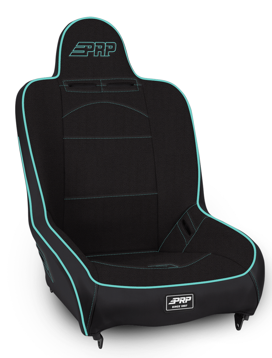 PRP Seats Premier High Back Suspension Seat Black and Teal Tweed - A100110-50-238