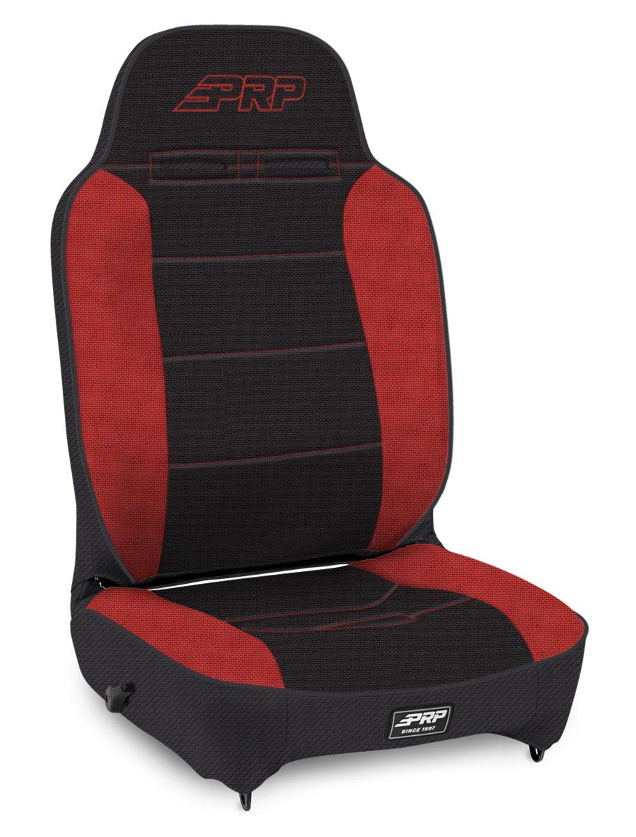 PRP Seats Enduro High Back Reclining Suspension Seat Driver Side Black and Red - A13011044-72
