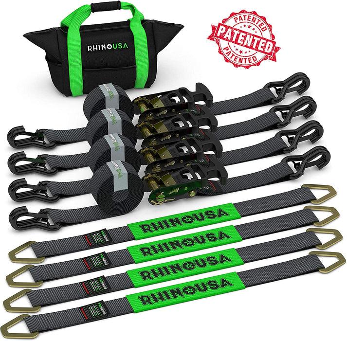 Rhino USA Rhino Usa Heavy Duty Vehicle Tie Down Kit - Black - 2IN-HDKIT