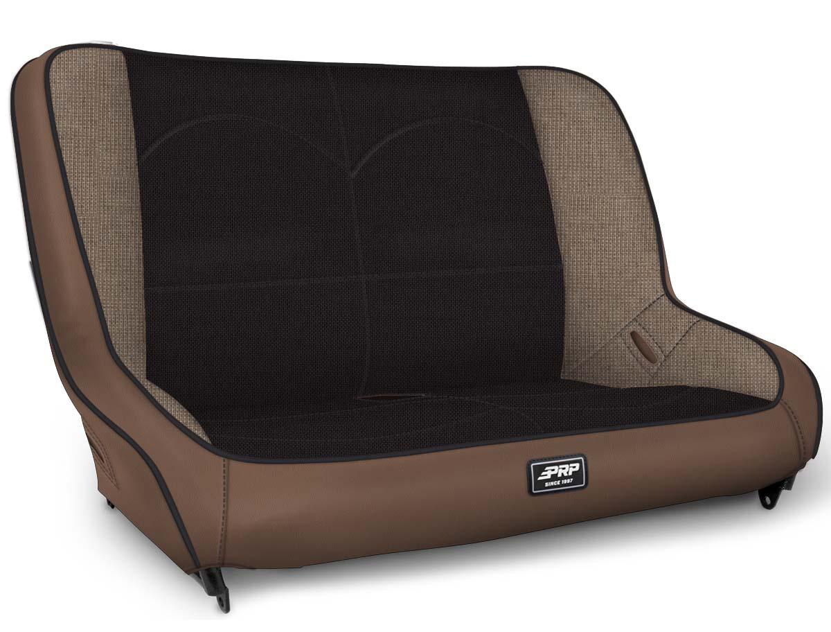 PRP Seats Low Back Rear Bench for Jeep CJ7/YJ Tan and Black - A3610-36-64