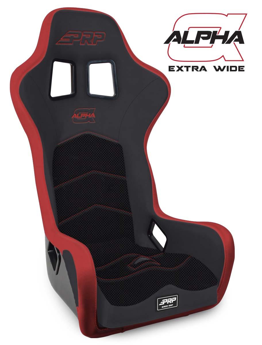 PRP Seats Alpha Composite Seat Extra Wide Black and Red - A3902-204