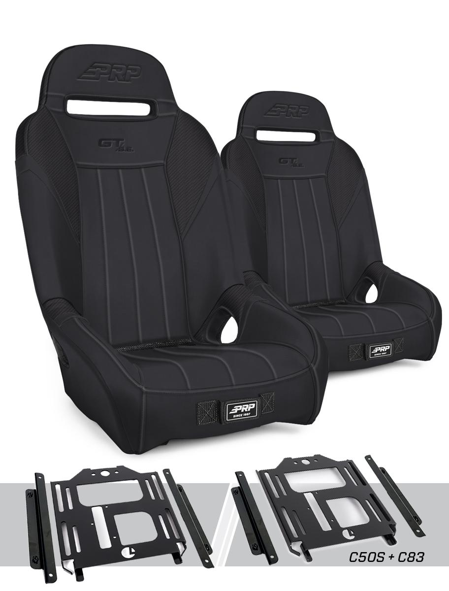PRP Seats GT/S.E. Suspension Seats Kit for Polaris RZR 570 800 900 Pair Black - A5701-PORXP-C50S-201