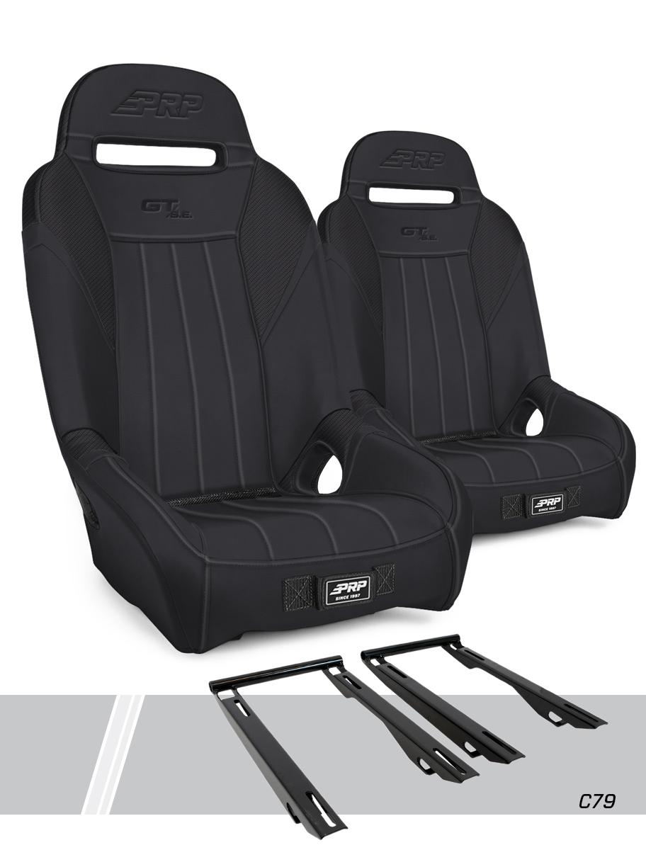 PRP Seats GT/S.E. Suspension Seats Kit for Polaris RZR PRO XP PRO R Turbo R Pair Black - A5701-PORXP-C79-201