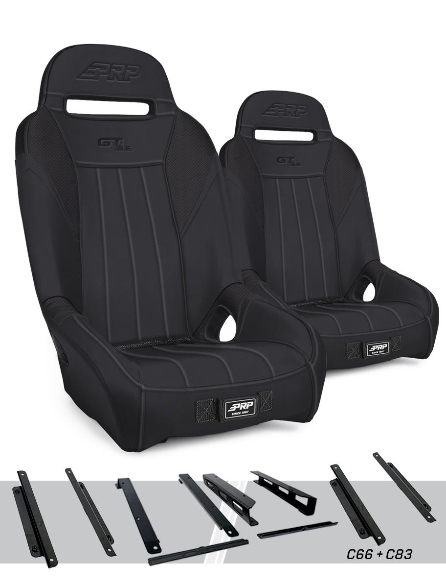 PRP Seats GT/S.E. Suspension Seats Kit for Can-Am Maverick X3 Pair Black - A5701-PORXP-C86-201