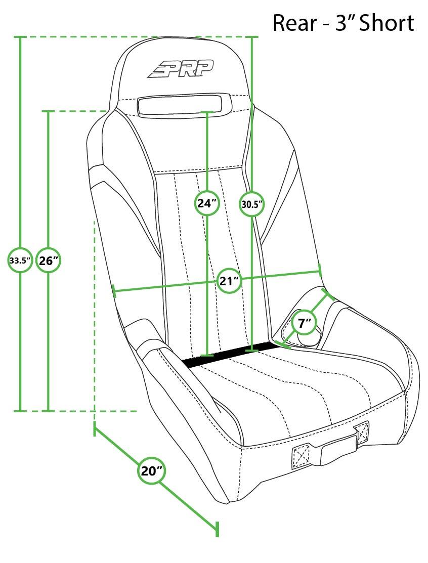 PRP Seats GT/S.E. Rear Suspension Seat Black and Gray - A58R-203