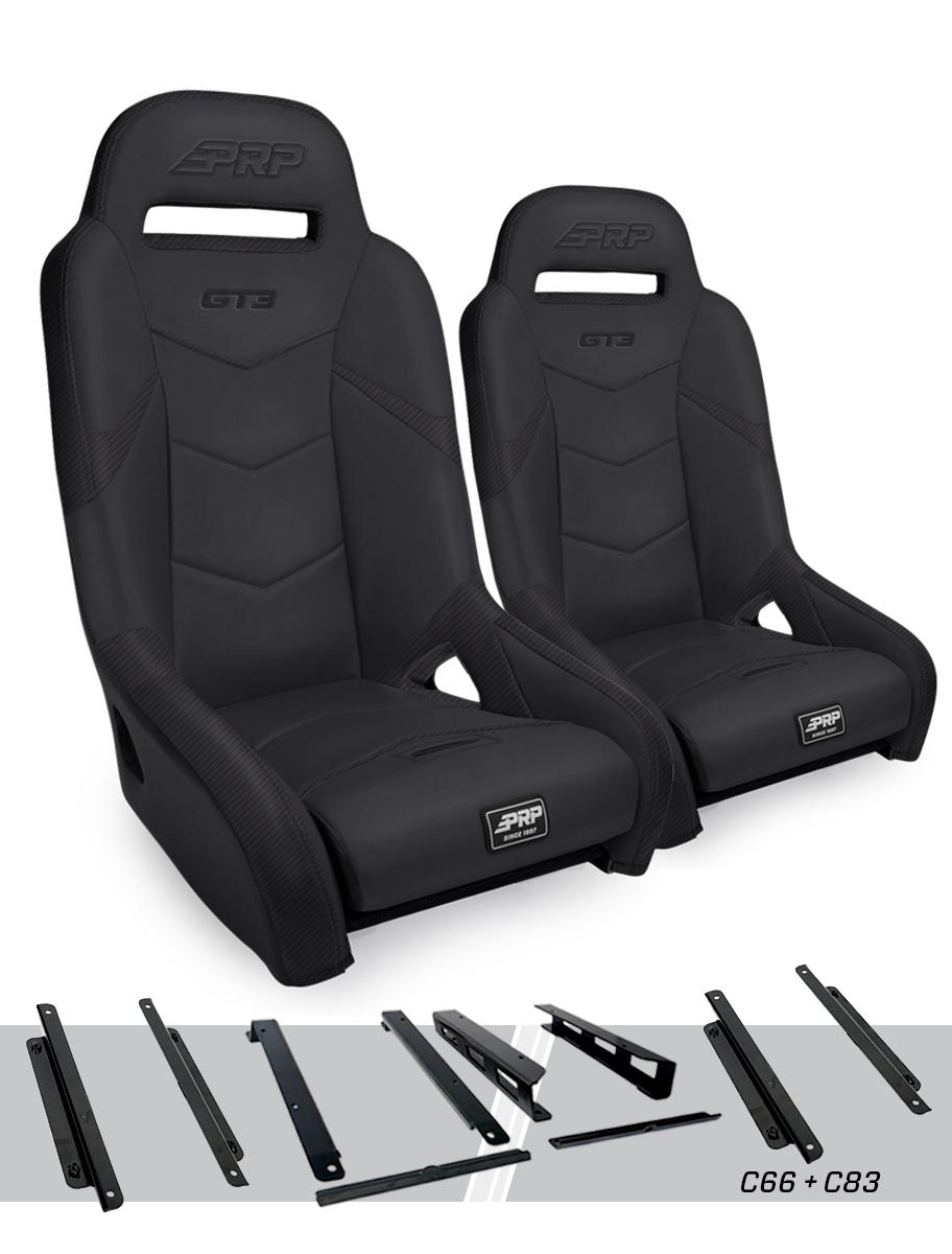 PRP Seats GT3 Suspension Seats Kit for Honda Talon Pair Black - A7301-PORXP-C66-201