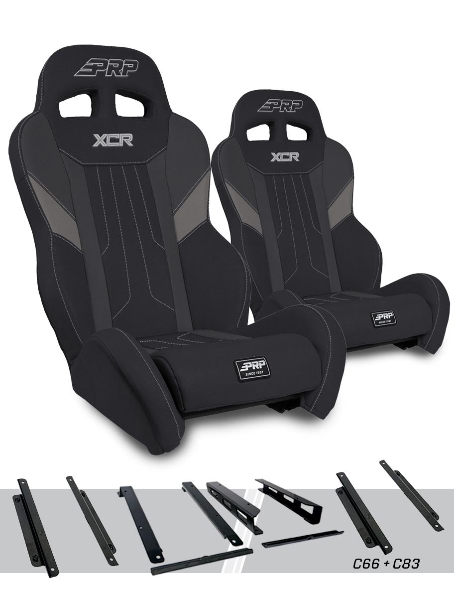 PRP Seats XCR Suspension Seats Kit for Honda Talon Pair Black & Gray - A8001-PORXP-C66-203