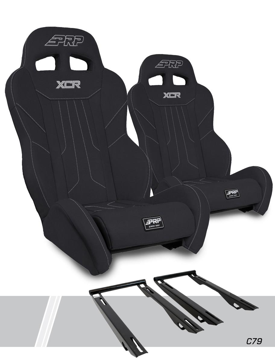 PRP Seats XCR Suspension Seats Kit for Polaris RZR PRO XP PRO R Turbo R Pair Black - A8001-PORXP-C79-201