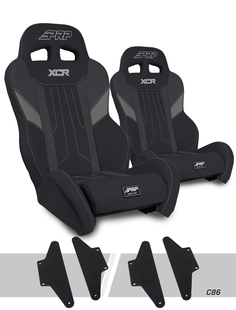 PRP Seats XCR Suspension Seats Kit for Can-Am Maverick X3 Pair Black & Gray - A8001-PORXP-C86-203