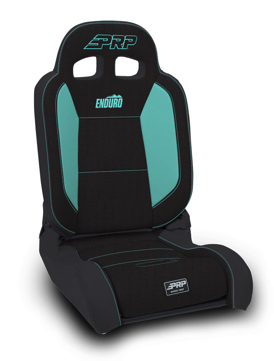 PRP Seats EnduroDaily Reclining Suspension Seat Black and Teal Tweed Driver - A8701044-50-238