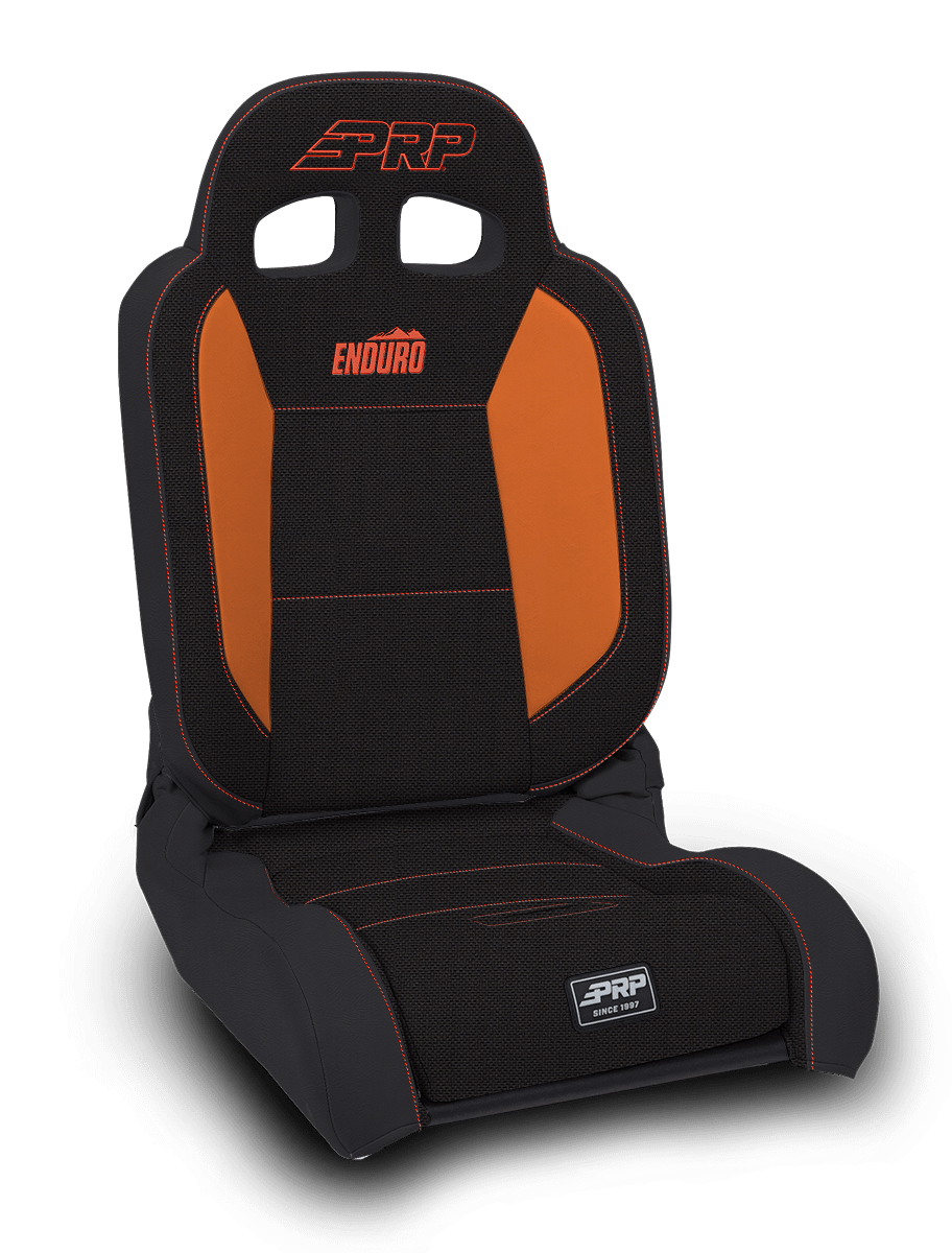 PRP Seats EnduroDaily Reclining Suspension Seat Black and Orange Tweed Passenger - A8701045-50-207