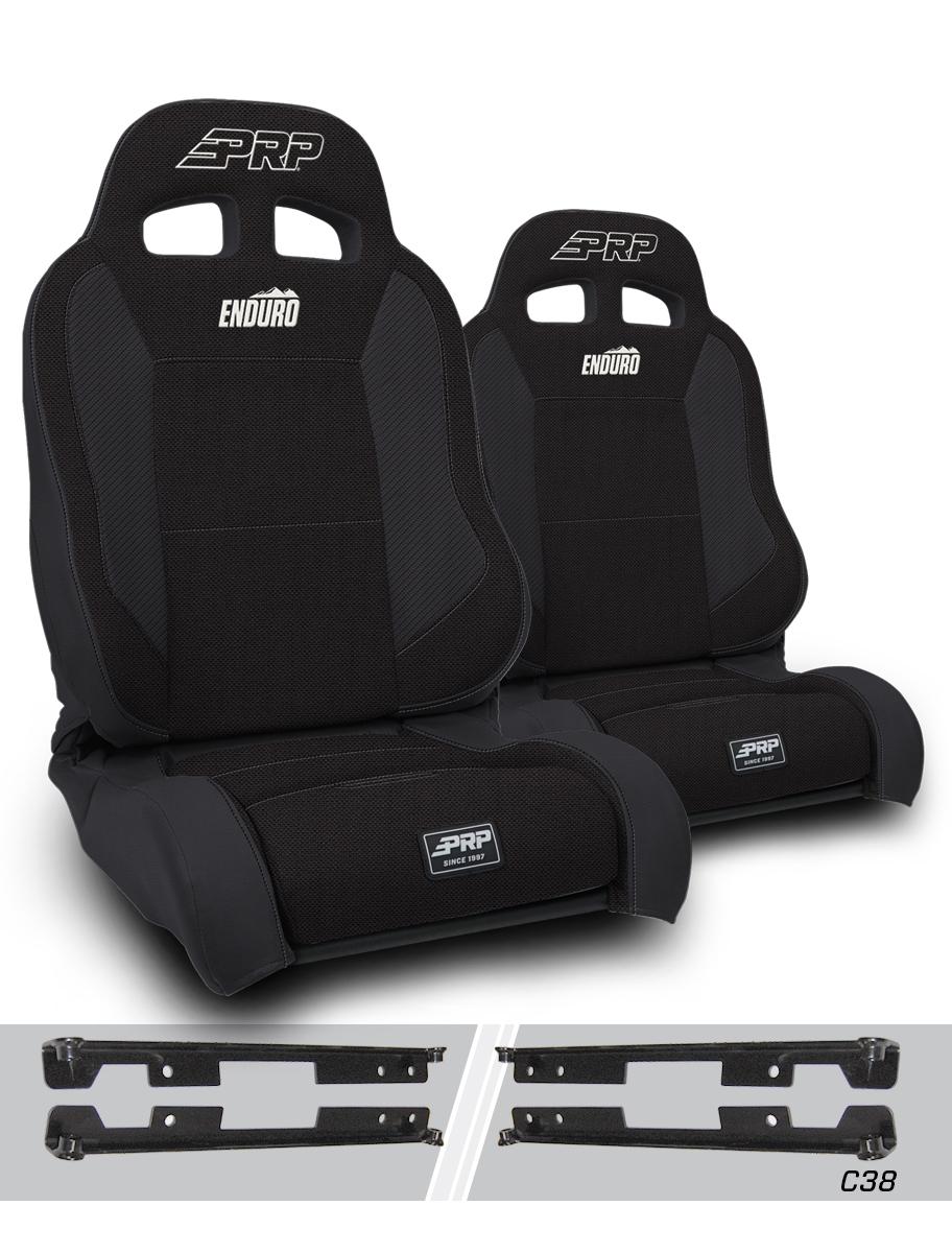 PRP Seats Enduro Elite Suspension Seat Trek Edition Kit for Jeep Wrangler JK/JKU Pair Black - A89010-C38-50