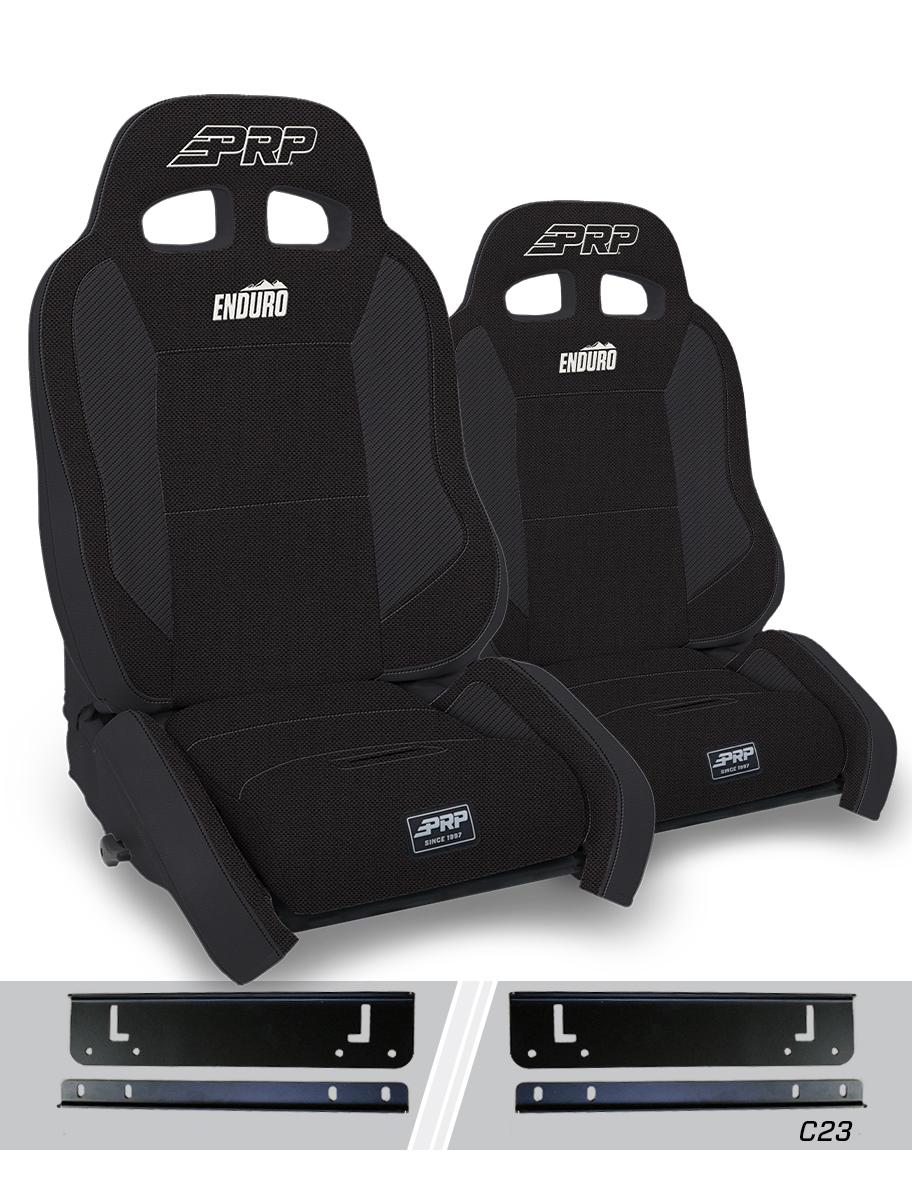 PRP Seats Enduro Elite Suspension Seat Crawl Edition Kit for 03-06 Jeep Wrangler TJ Pair Black - A90010-C24-50