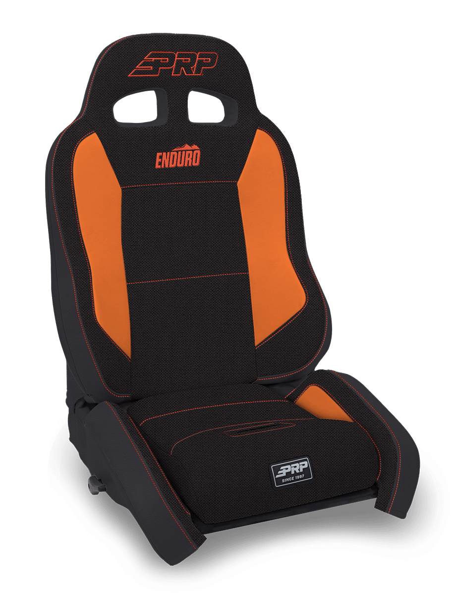 PRP Seats EnduroCrawl Reclining Suspension Seat Black and Orange Tweed Driver - A9001044-50-207