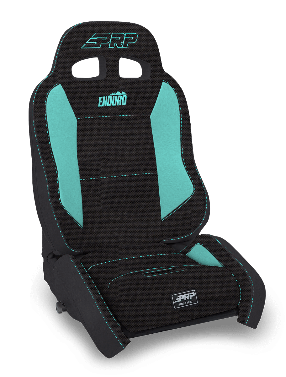 PRP Seats EnduroCrawl Reclining Suspension Seat Black and Teal Tweed Driver - A9001044-50-238