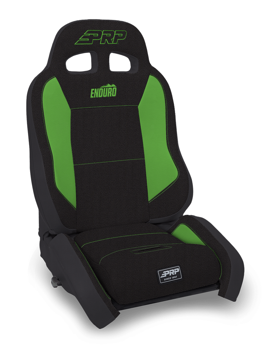 PRP Seats EnduroCrawl Reclining Suspension Seat Black and Green Tweed Driver - A9001044-50-W