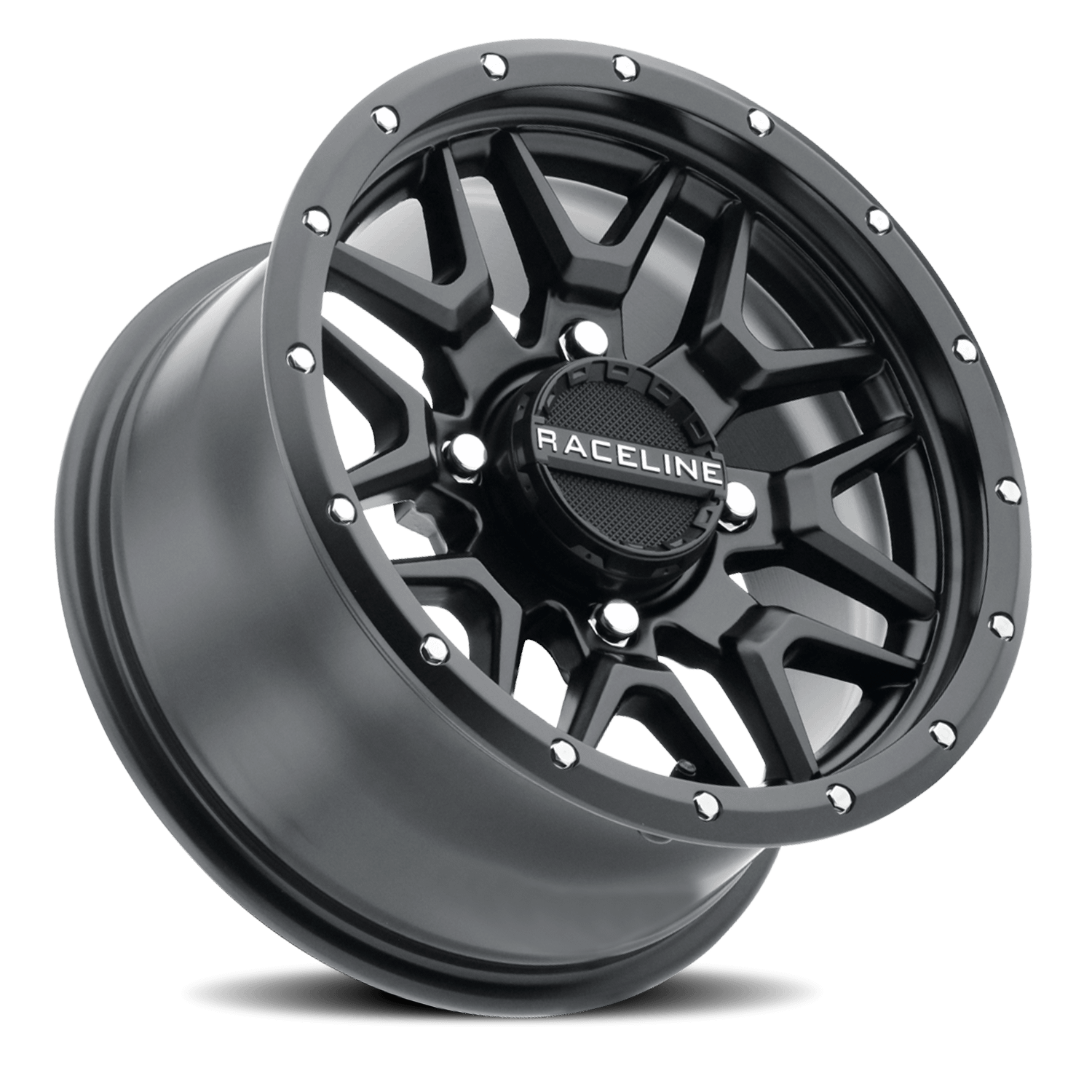 Raceline Wheels Aluminum Wheels 14x7 Krank Simulated Beadlock UTV A94B Satin Black 10 Offset 4 on 110 Bolt Pattern Raceline - A94B-47011+10