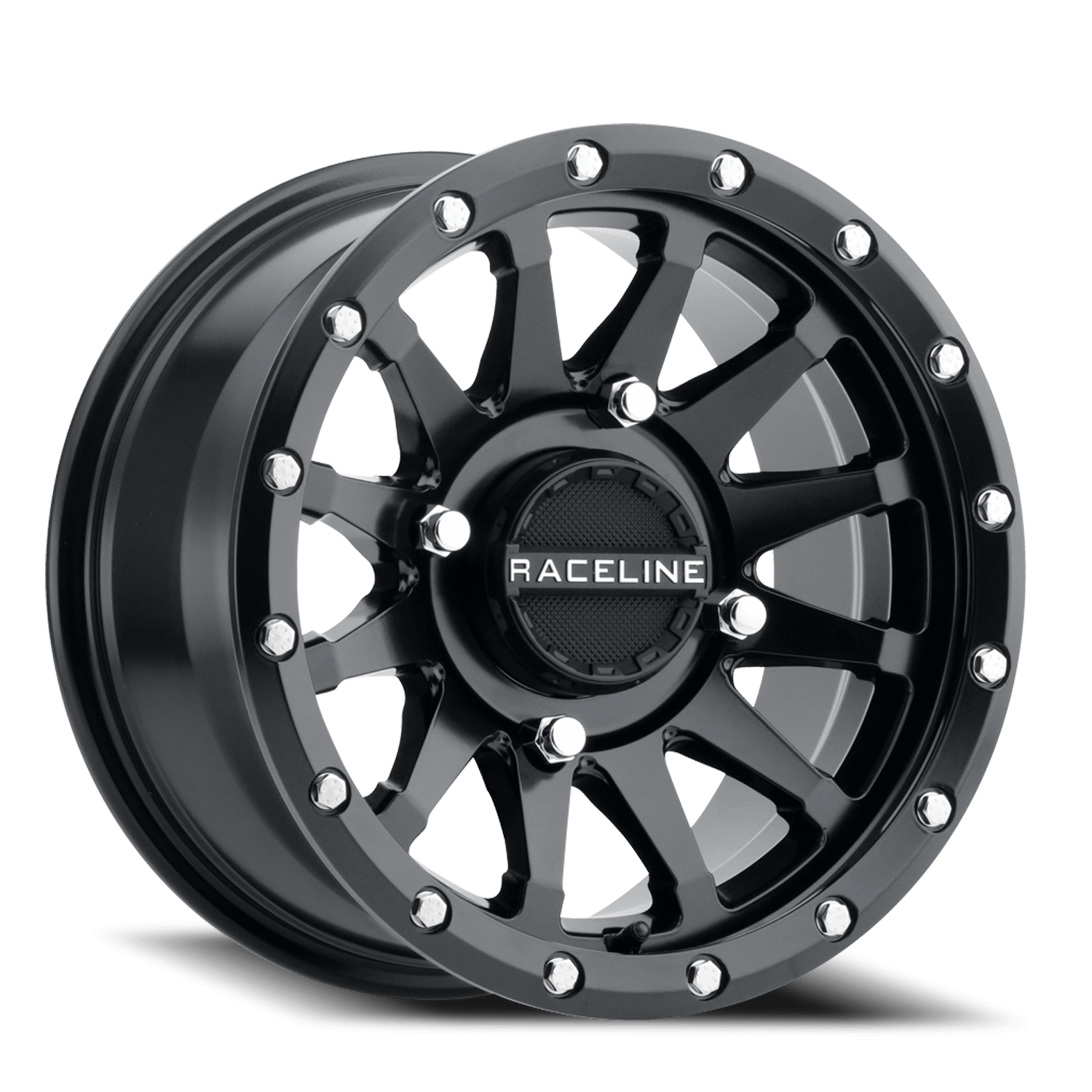 Raceline Wheels Aluminum Wheels 14x7 Trophy Simulated Beadlock UTV A95B Milled Satin Black 10 Offset 4 on 137 Bolt Pattern Raceline - A95B-47037+10