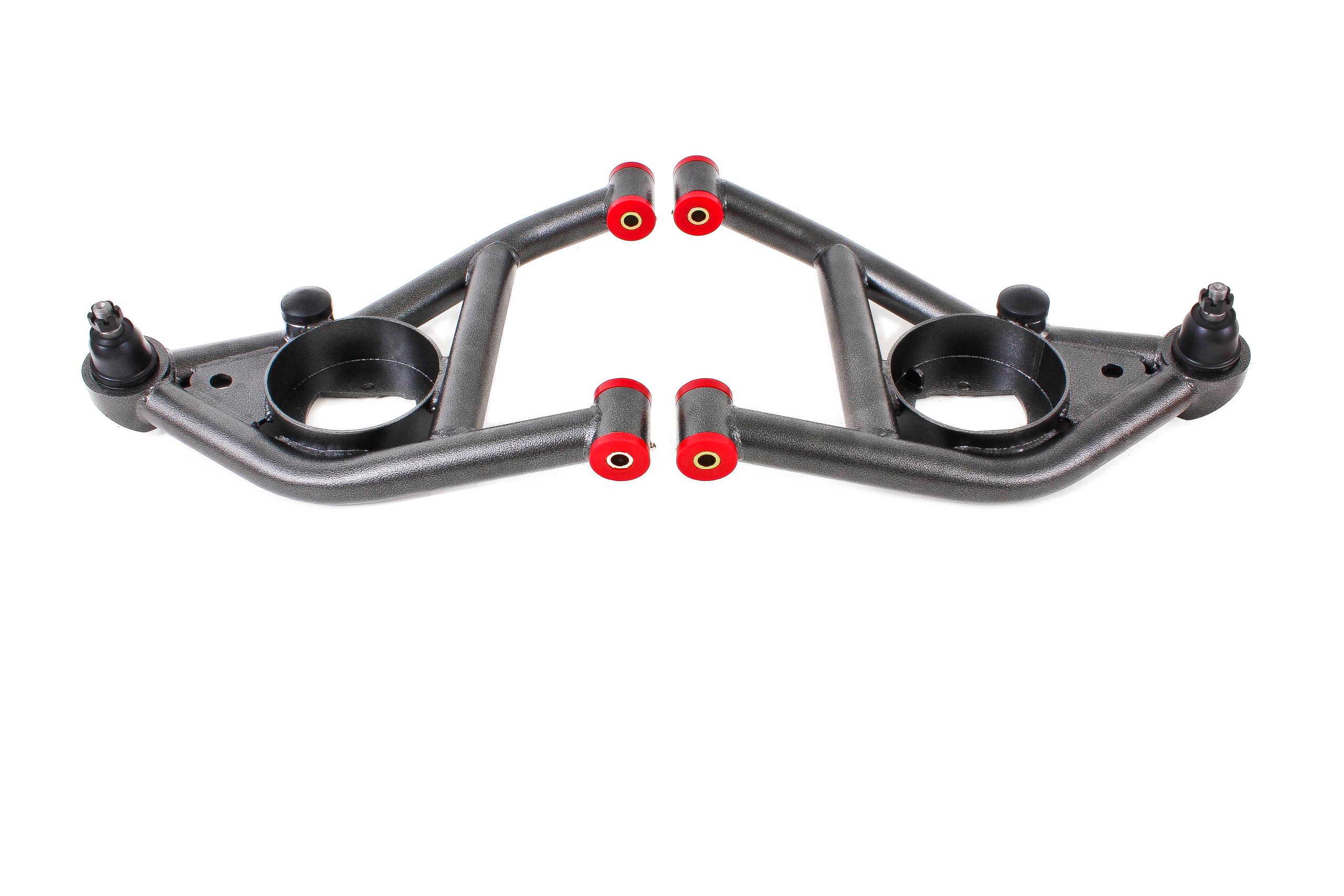BMR AA006H Black A-Arms, Lower, DOM, Non-Adj, Poly Bushings, Front Bump Stops 1st Gen F-Body 1967 - 1969 Chevrolet, Pontiac