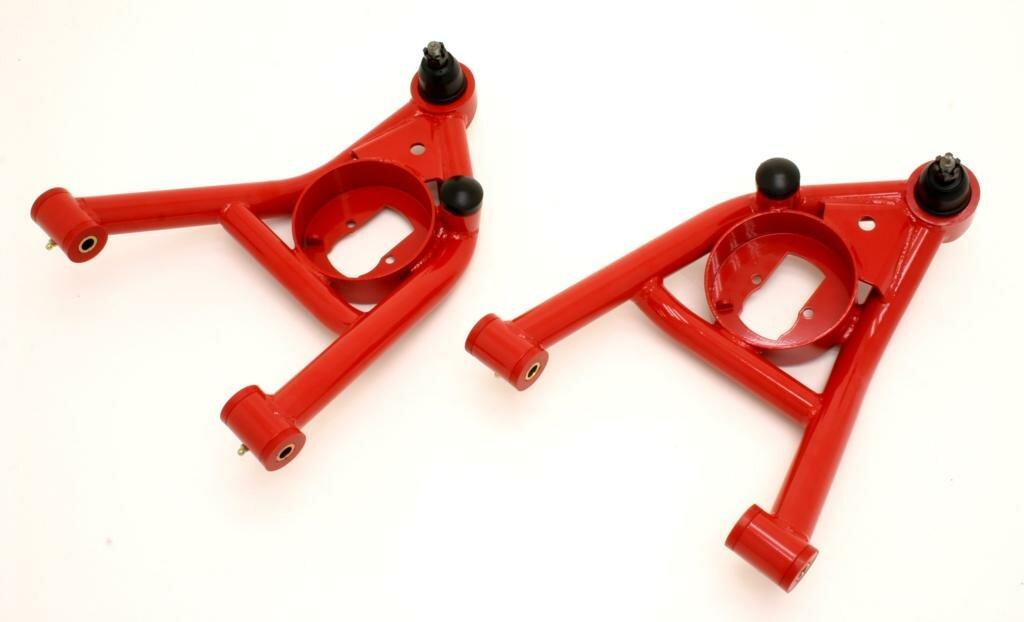 BMR AA016R Red A-Arms, Lower, DOM, Non-Adjustable, Polyurethane Bushings A-Body 1964 1972 Buick, Chevy, Oldsmobile, Pontiac