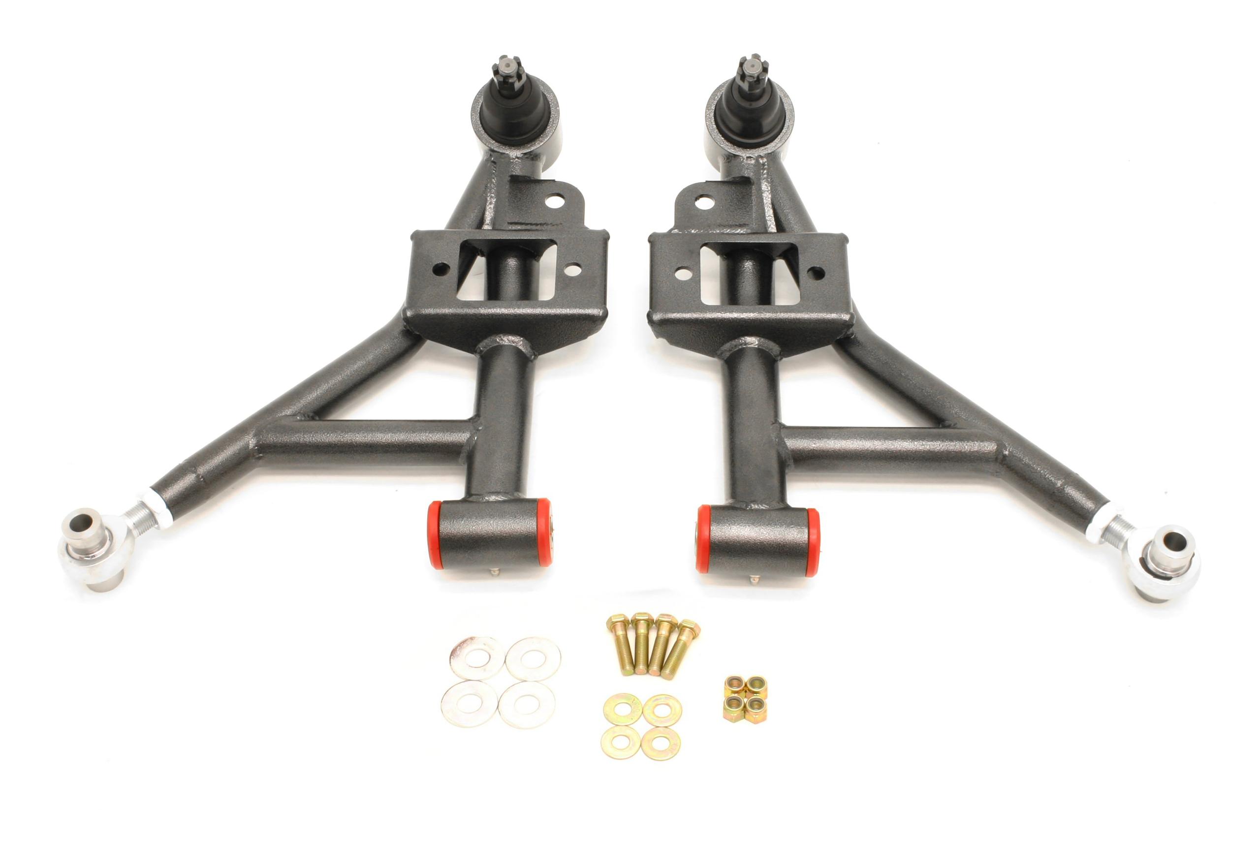 BMR AA020H Black A-Arms, Lower, DOM, Adjustable, Poly/rod End Combo, 1" Drop 4th Gen F-Body 1993 - 2002 Chevrolet, Pontiac