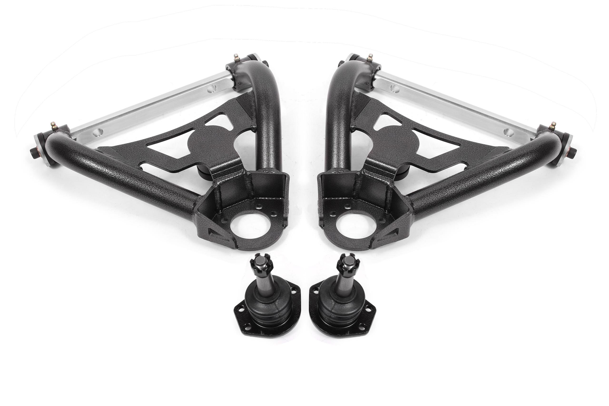 BMR AA028H Black A-Arms, Upper, Pro-Touring, Tall Ball Joint, Delrin Bushings A-Body 1964 - 1972 Buick, Chevy, Oldsmobile, Pontiac