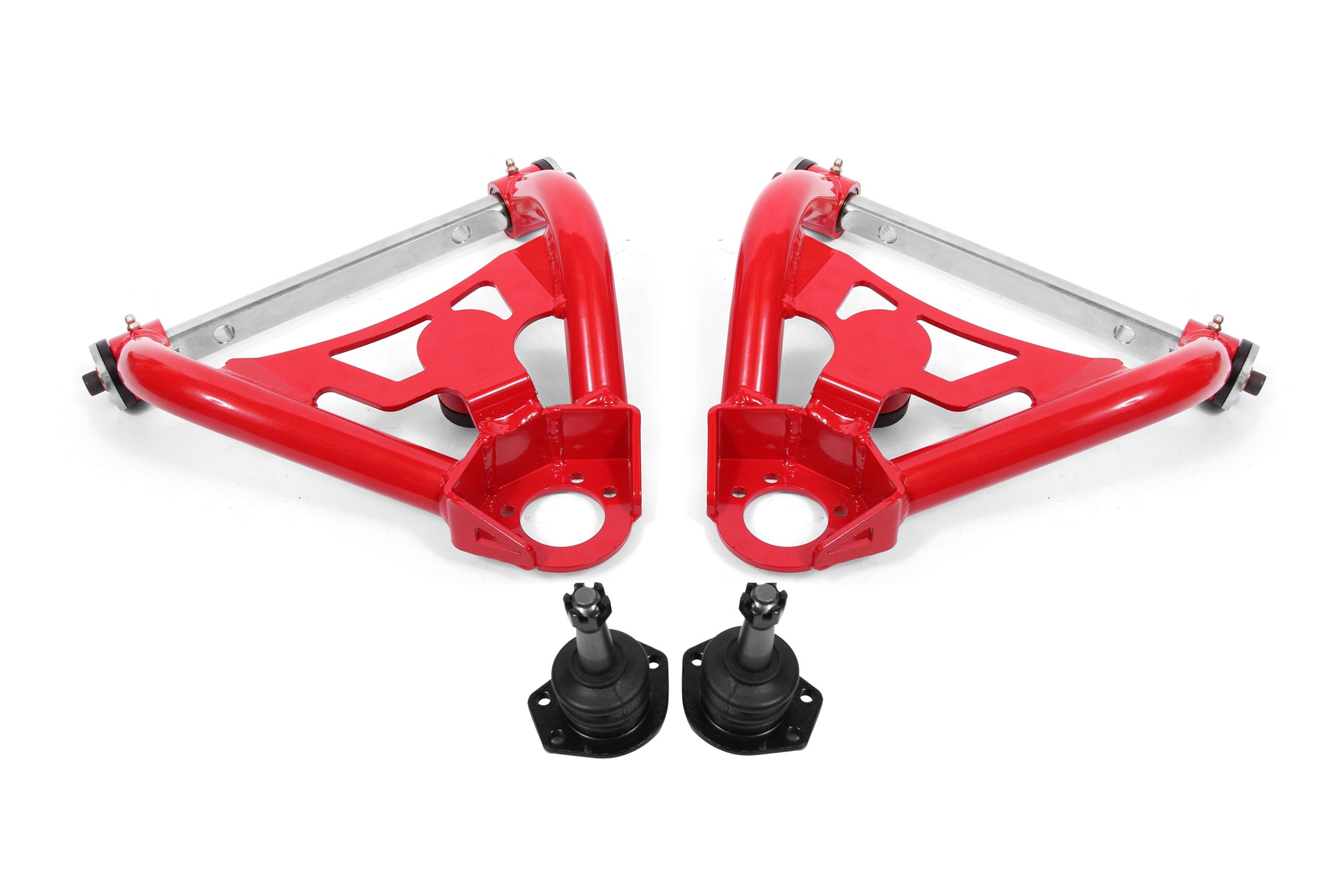 BMR AA028R Red A-Arms, Upper, Pro-Touring, Tall Ball Joint, Delrin Bushings A-Body 1964 - 1972 Buick, Chevy, Oldsmobile, Pontiac