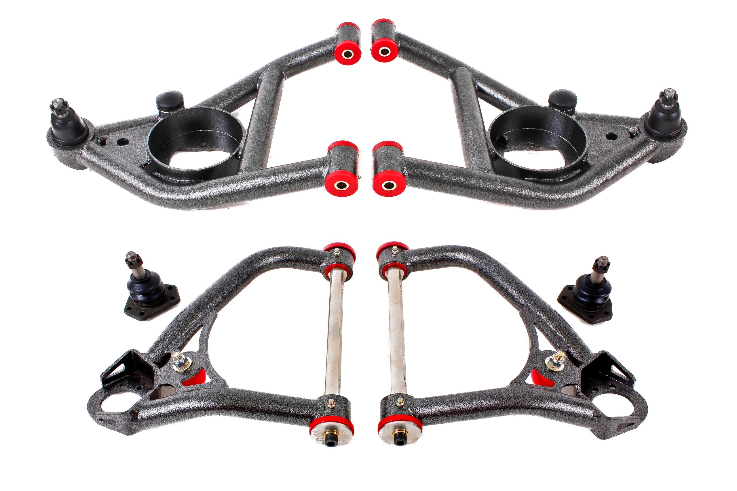 BMR AA029H Black A-Arm Kit, Upper (AA005H) and Lower (AA006H) 1st Gen F-Body 1967 - 1969 Chevrolet, Pontiac