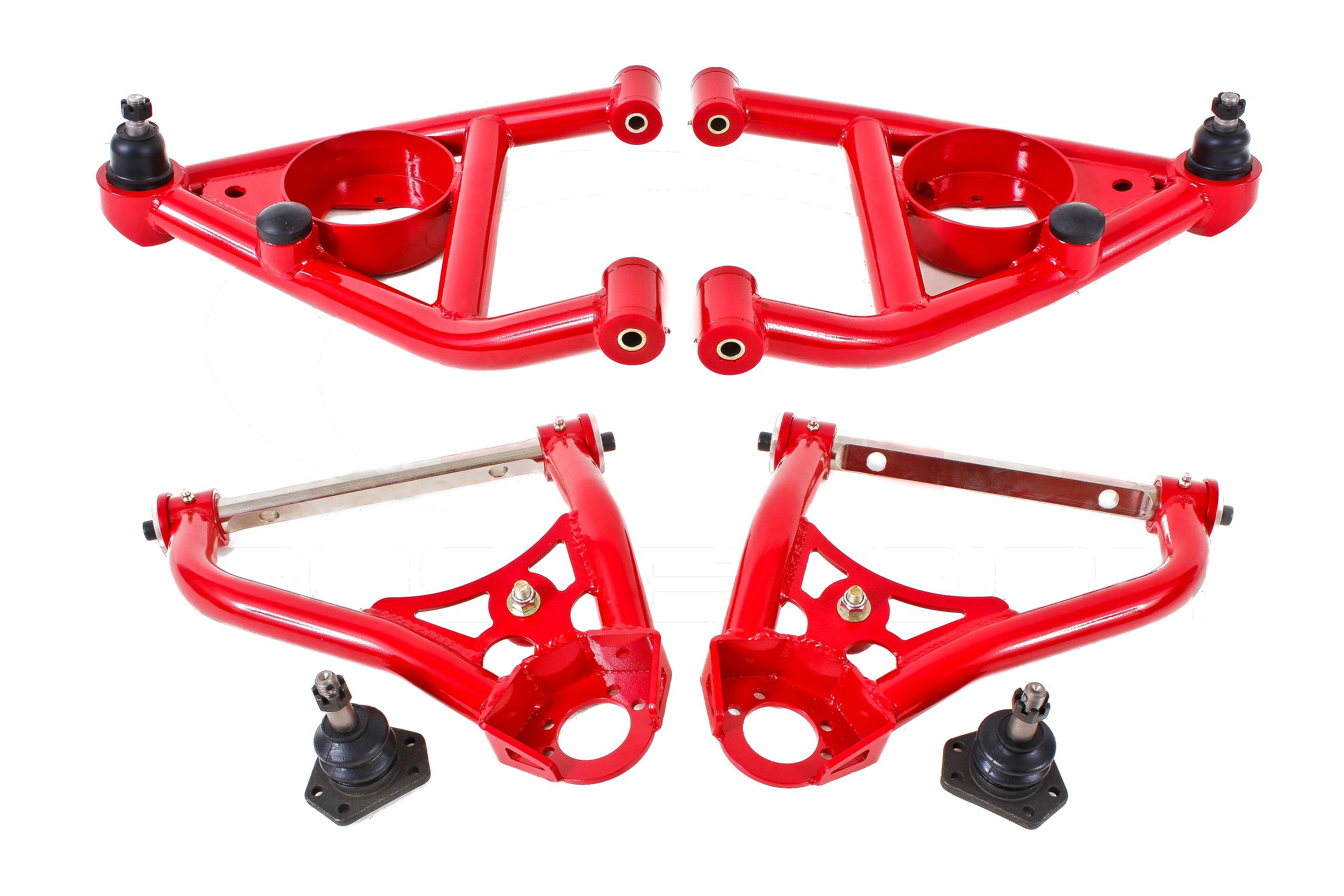 BMR AA029R Red A-Arm Kit, Upper (AA005R) and Lower (AA006R) 1st Gen F-Body 1967 - 1969 Chevrolet, Pontiac