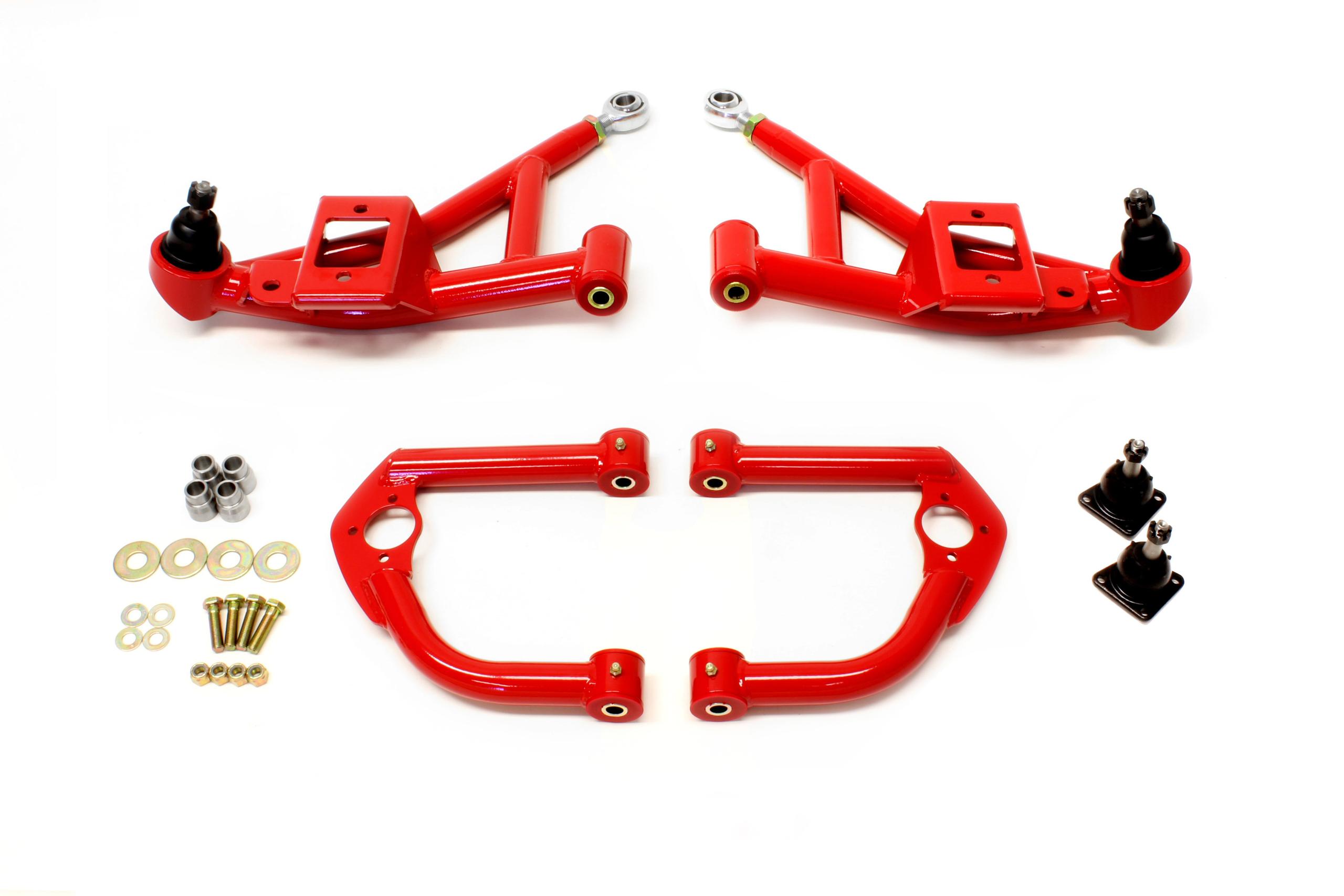 BMR AA032R Red A-Arm Kit, Upper (AA001R) and Lower (AA002R) 4th Gen F-Body 1993 - 2002 Chevrolet, Pontiac