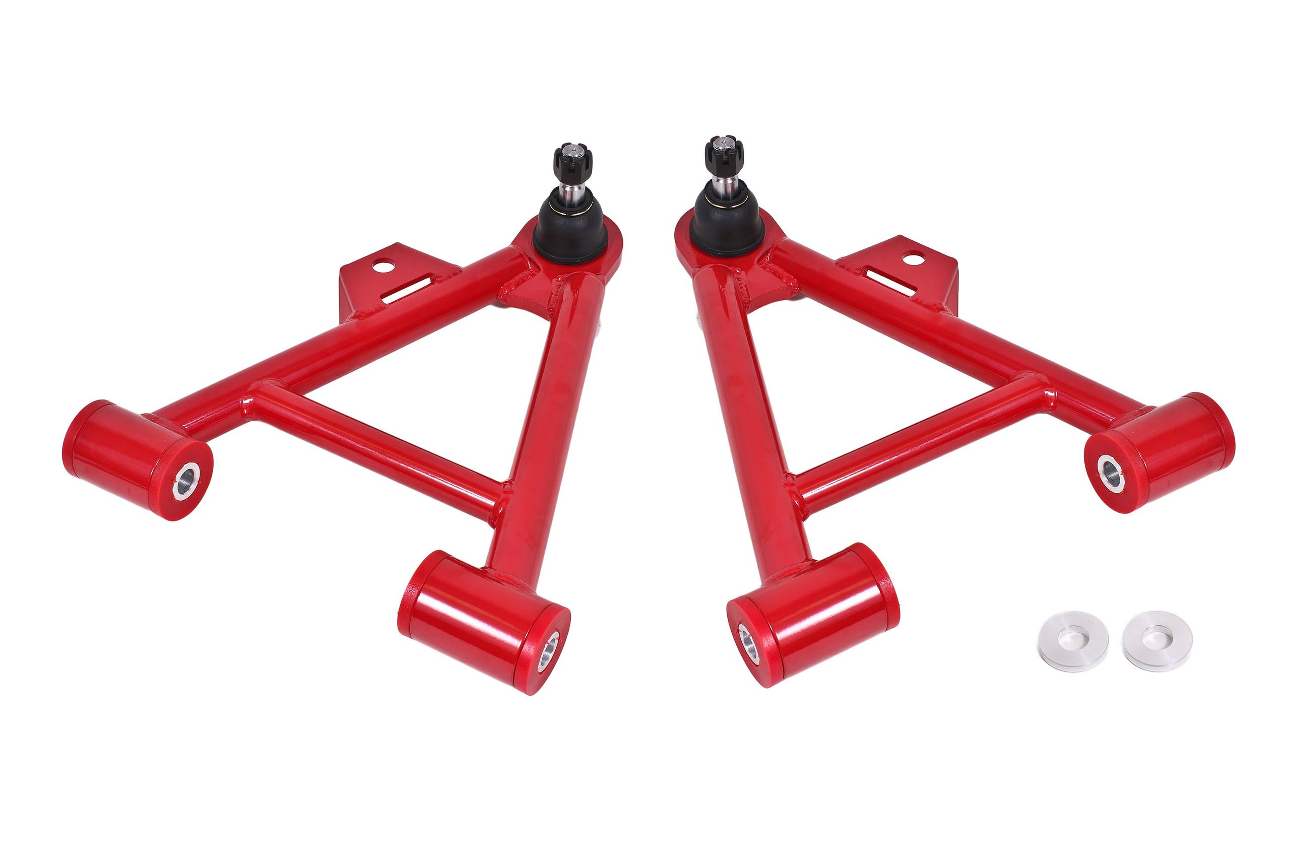 BMR AA035R Red A-Arms, Lower, Coilover, Non-Adjust, Poly, Std Ball Joint Fox 1979 - 1993 Ford