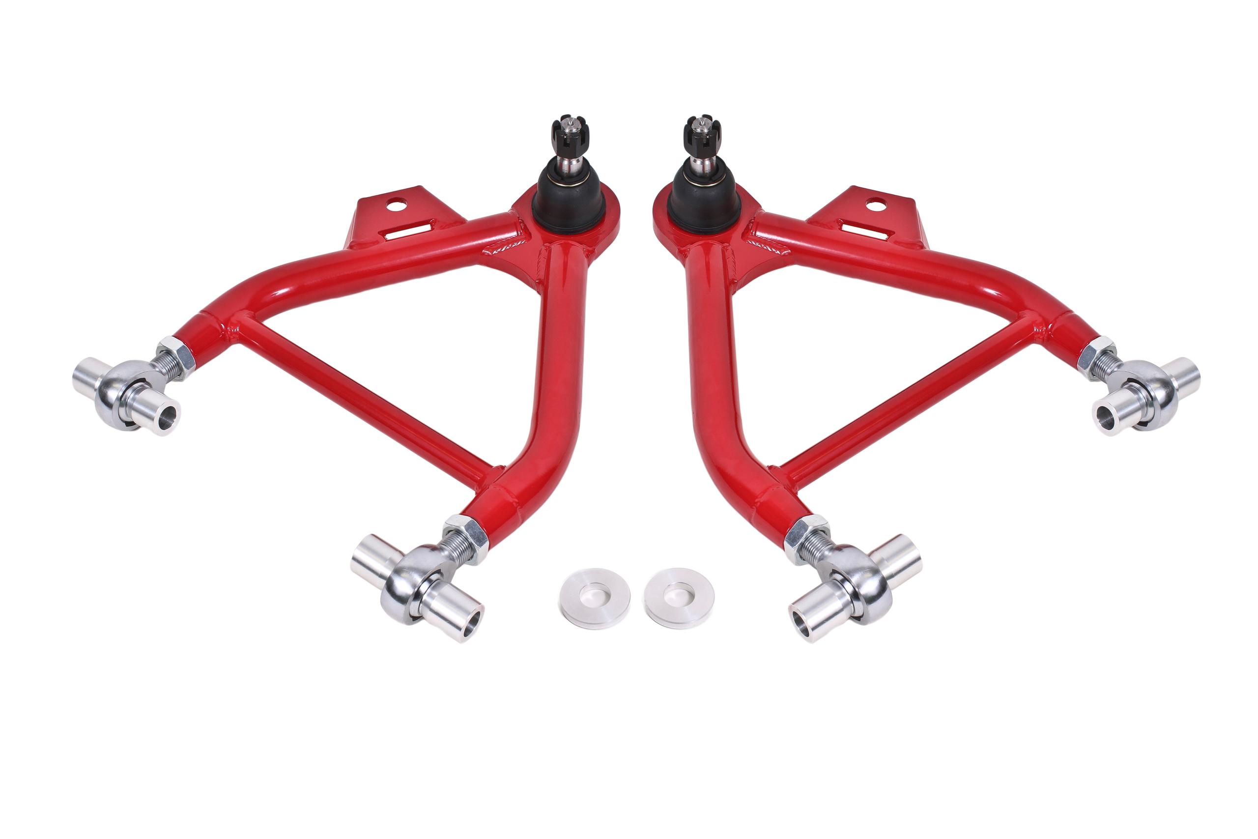 BMR AA036R Red A-Arms, Lower, Coilover, Adjust, Rod End, Std Ball Joint Fox 1979 - 1993 Ford