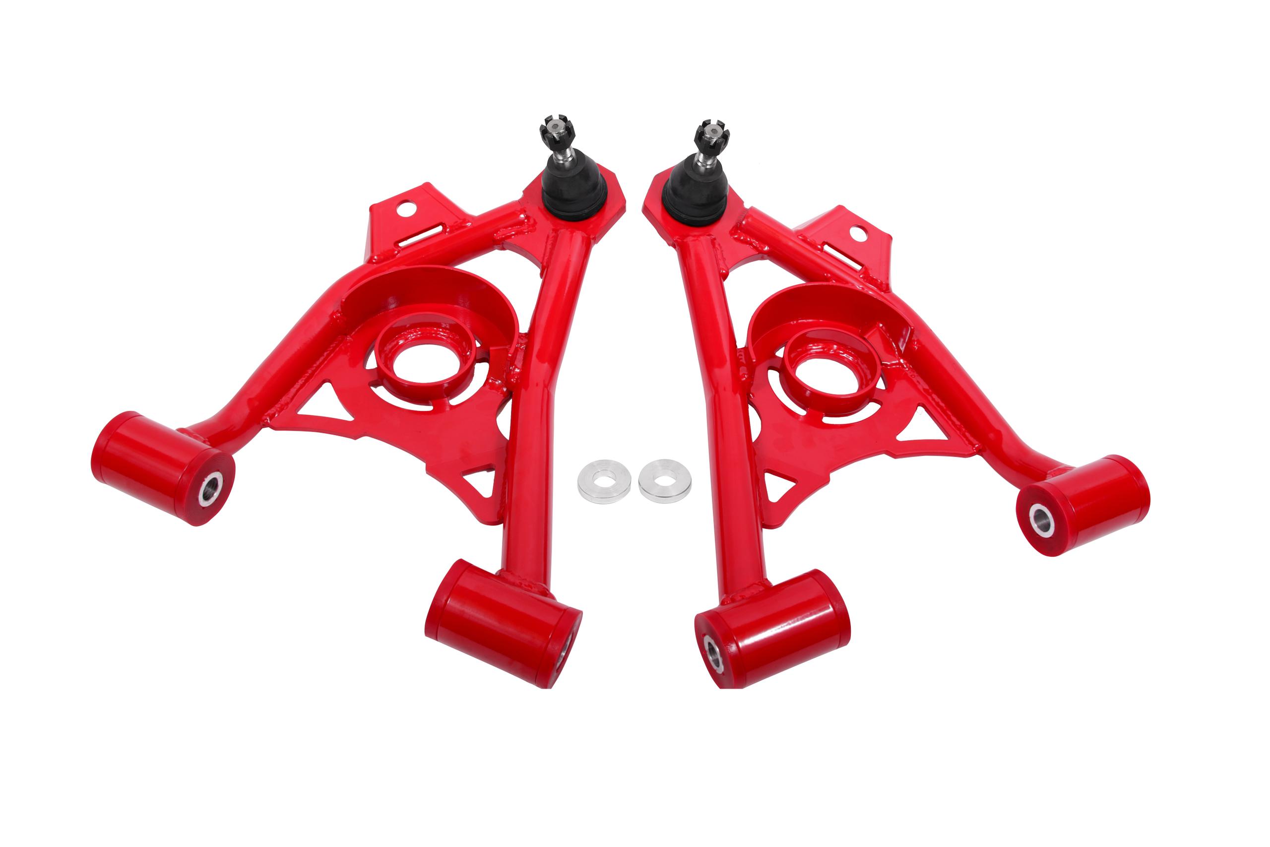 BMR AA040R Red A-Arms, Lower, Spring Pocket, Non-Adj, Poly, Std Ball Joint 1994 - 2004 SN95 Ford