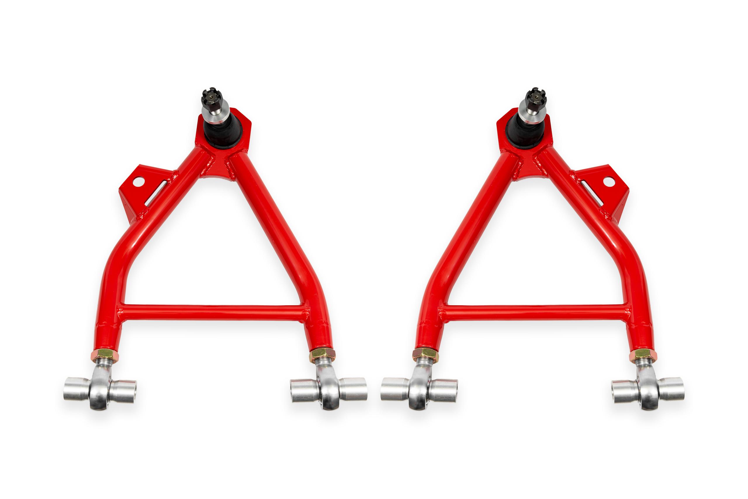 BMR AA042R Red A-Arms, Lower, Coilover, Adjust, Rod End, Std Ball Joint 1994 - 2004 SN95 Ford Mustang