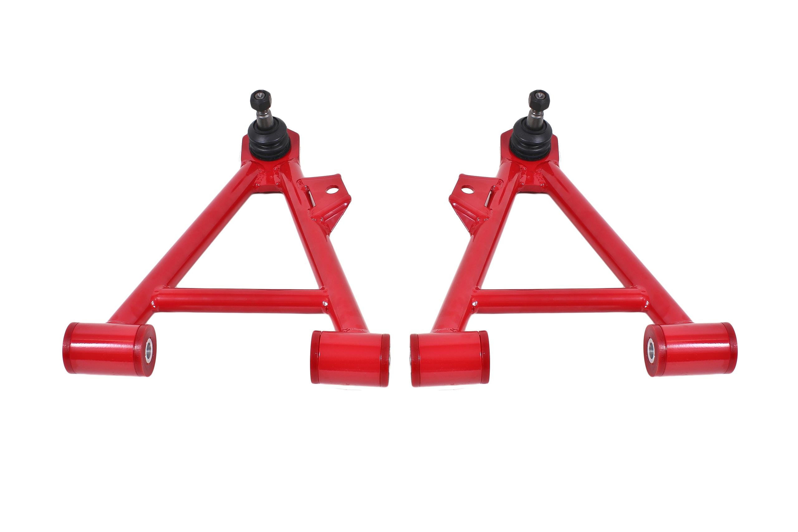 BMR AA044R Red A-Arms, Lower, Coilover, Non-Adjust, Poly, Tall Ball Joint 1994 - 2004 SN95 Ford Mustang