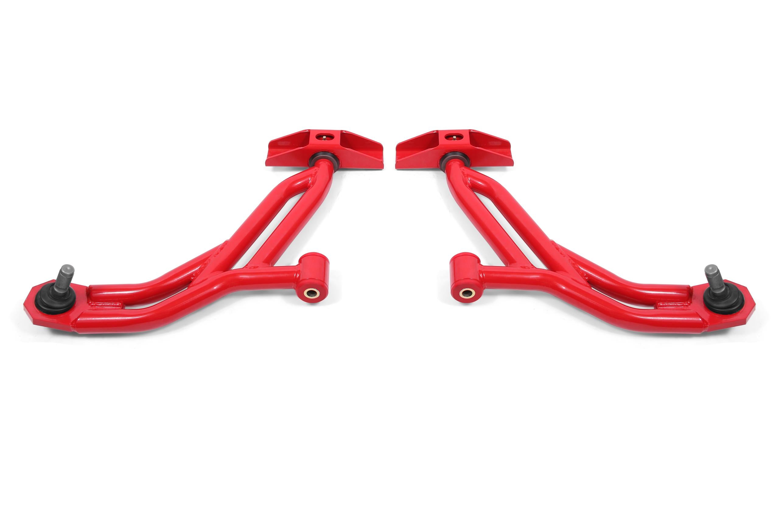 BMR Non adjustable Lower A-Arms - Poly/Delrin, RED (2010-2014 Mustang) - AA754