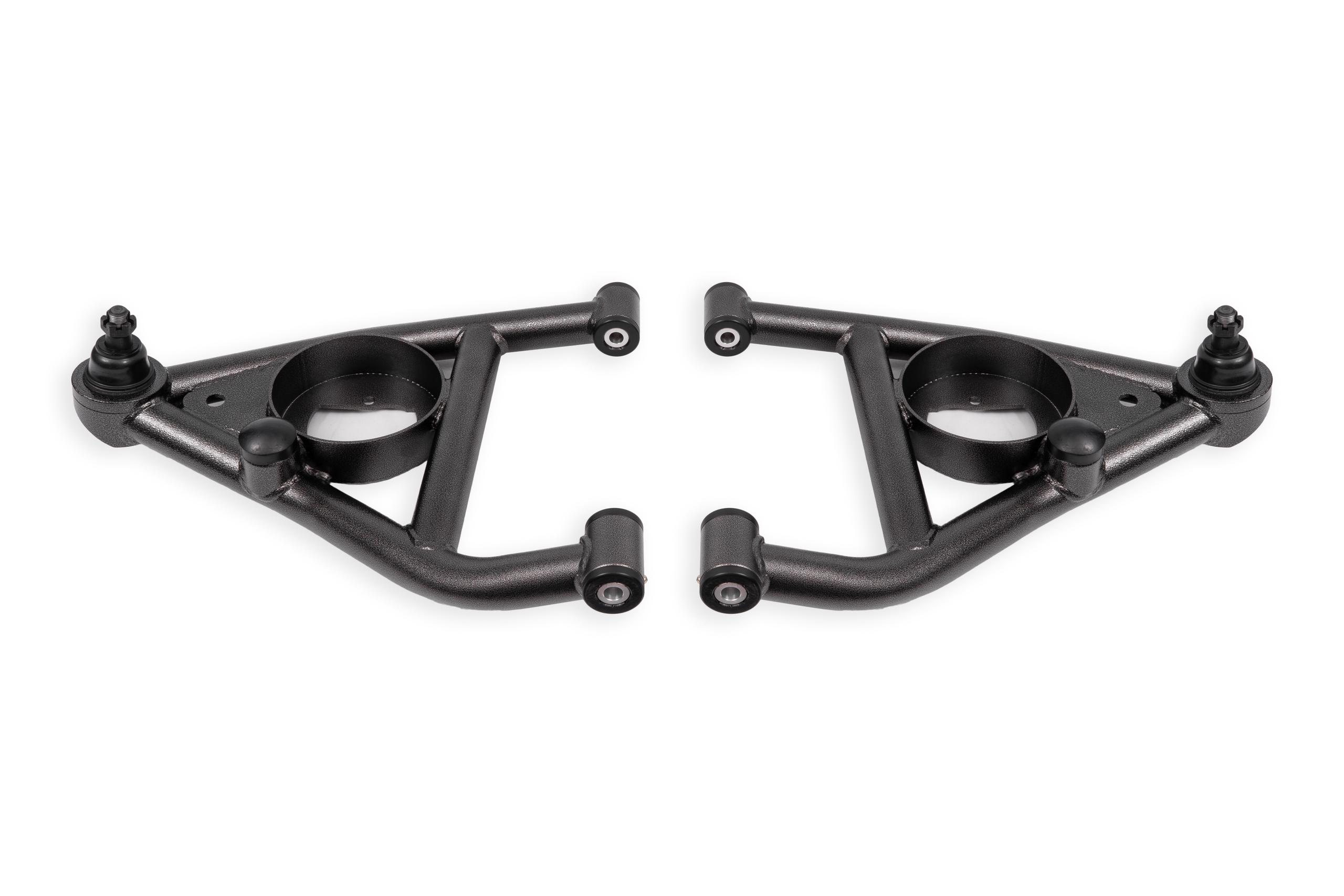 BMR Fabrication A-arms, Lower, Delrin, Std Ball Joint, Front Bump Stops - Black Hammertone (1968-1974 Chevrolet Nova) - AAL311H
