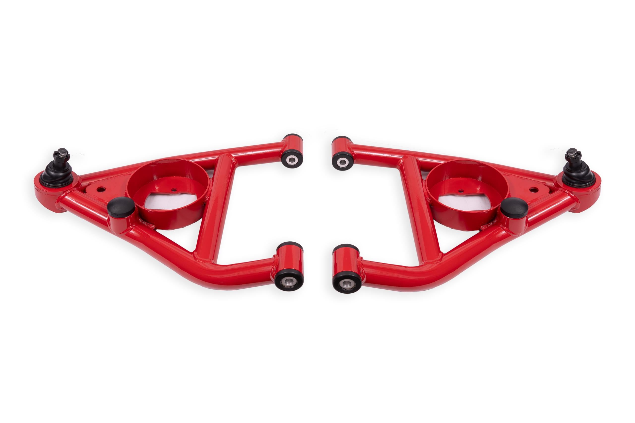BMR Fabrication A-arms, Lower, Delrin, Std Ball Joint, Front Bump Stops - Red (1968-1974 Chevrolet Nova) - AAL311R