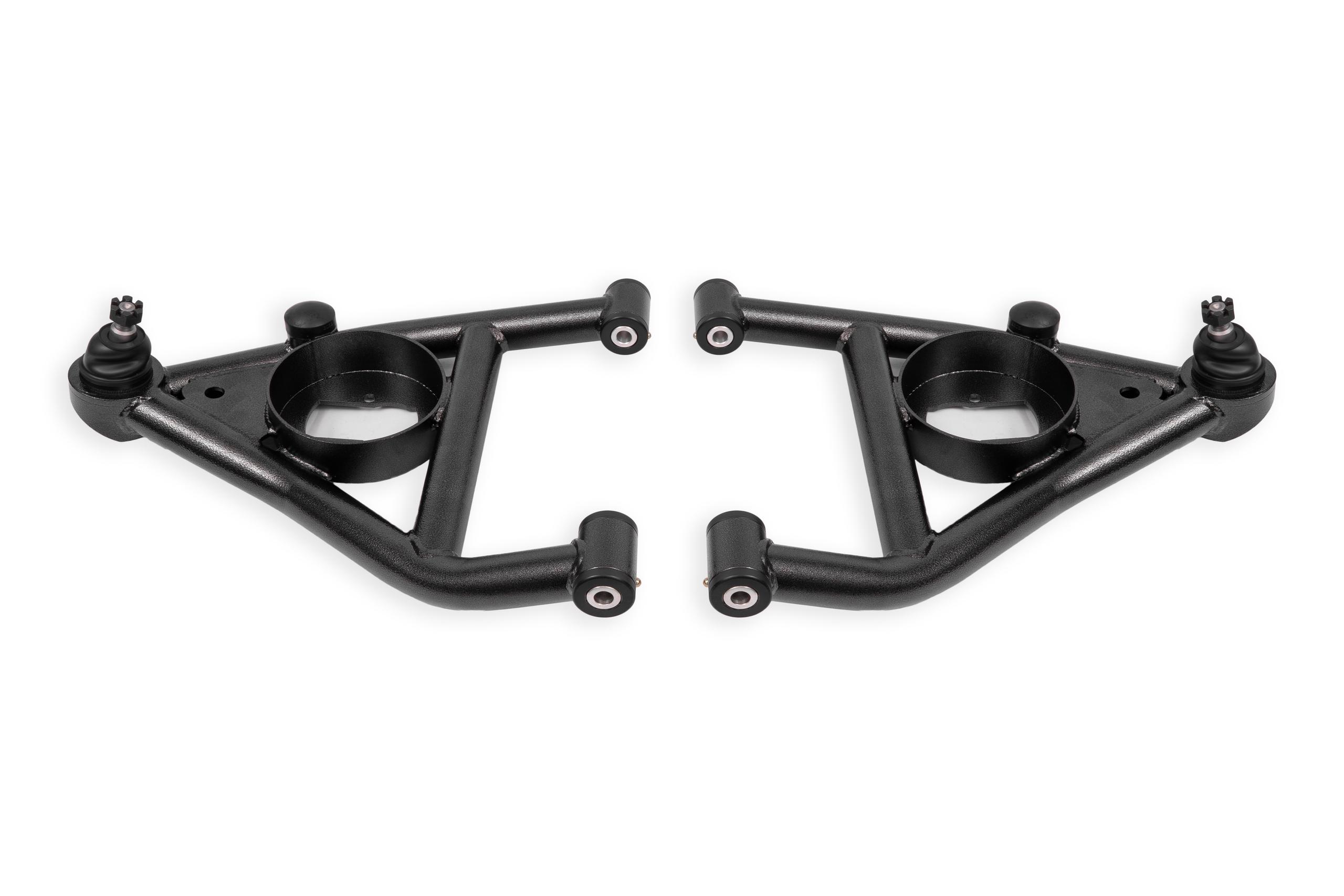 BMR Fabrication A-arms, Lower, Delrin, Std Ball Joint, Rear Bump Stops - Black Hammertone (1967-1969 F-Body) - AAL316H