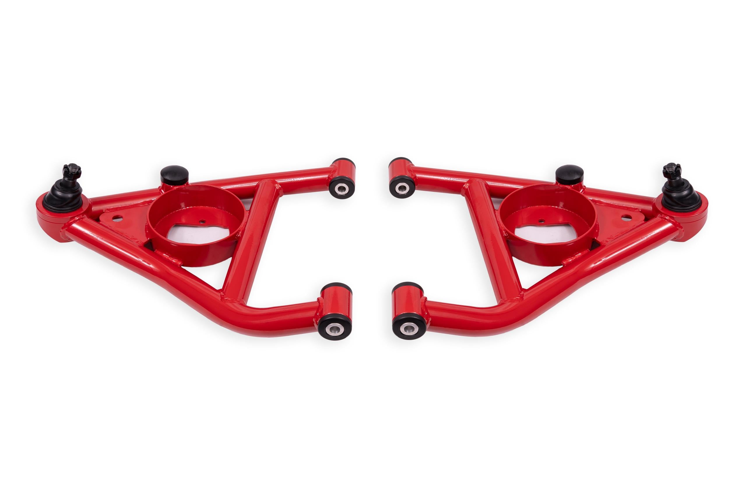 BMR Fabrication A-arms, Lower, Delrin, Std Ball Joint, Rear Bump Stops - Red (1967-1969 F-Body) - AAL316R