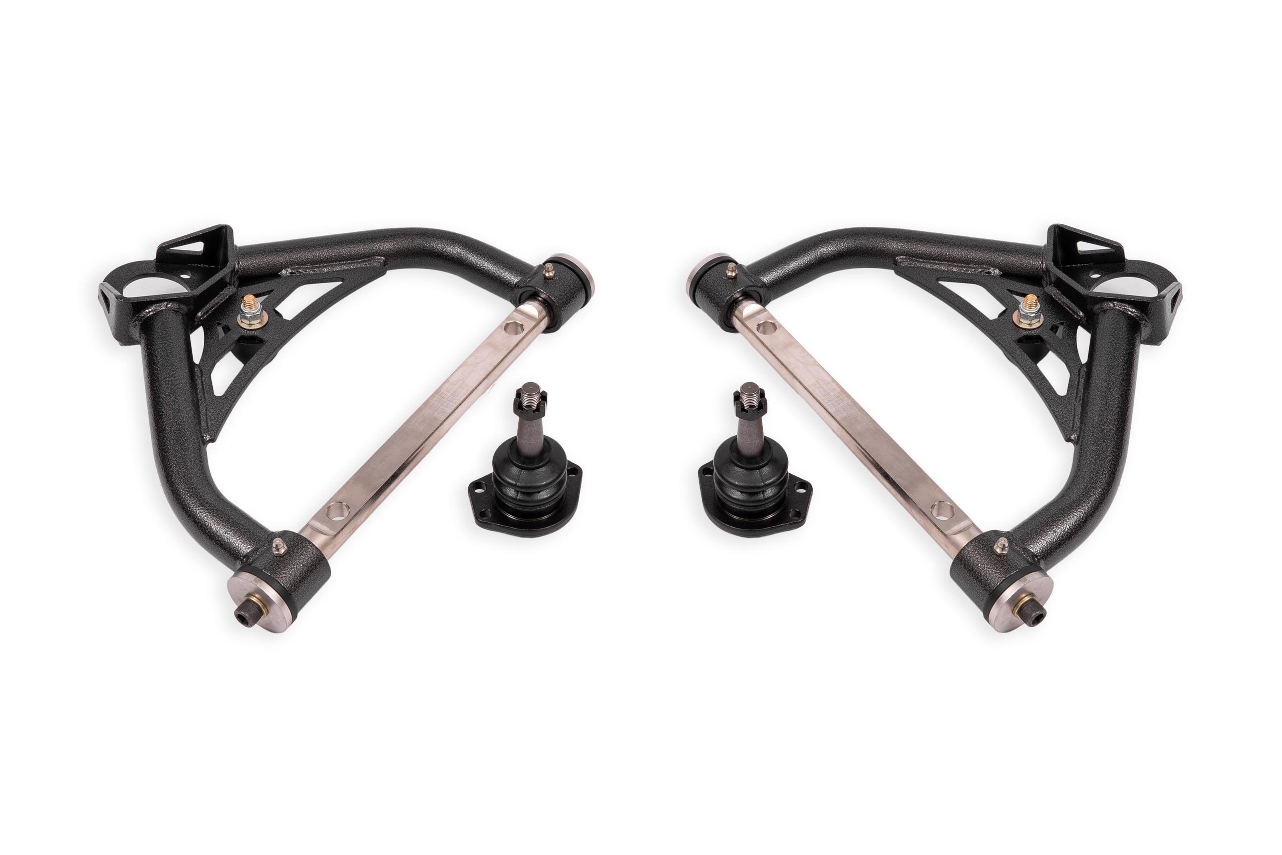 BMR Fabrication A-arms, Upper, Non-adjustable, Delrin, 0.5" Tall Ball Joint - Black Hammertone (1970-1981 GM F-Bodies / 1975-1979 GM X-Bodies) - AAU322H