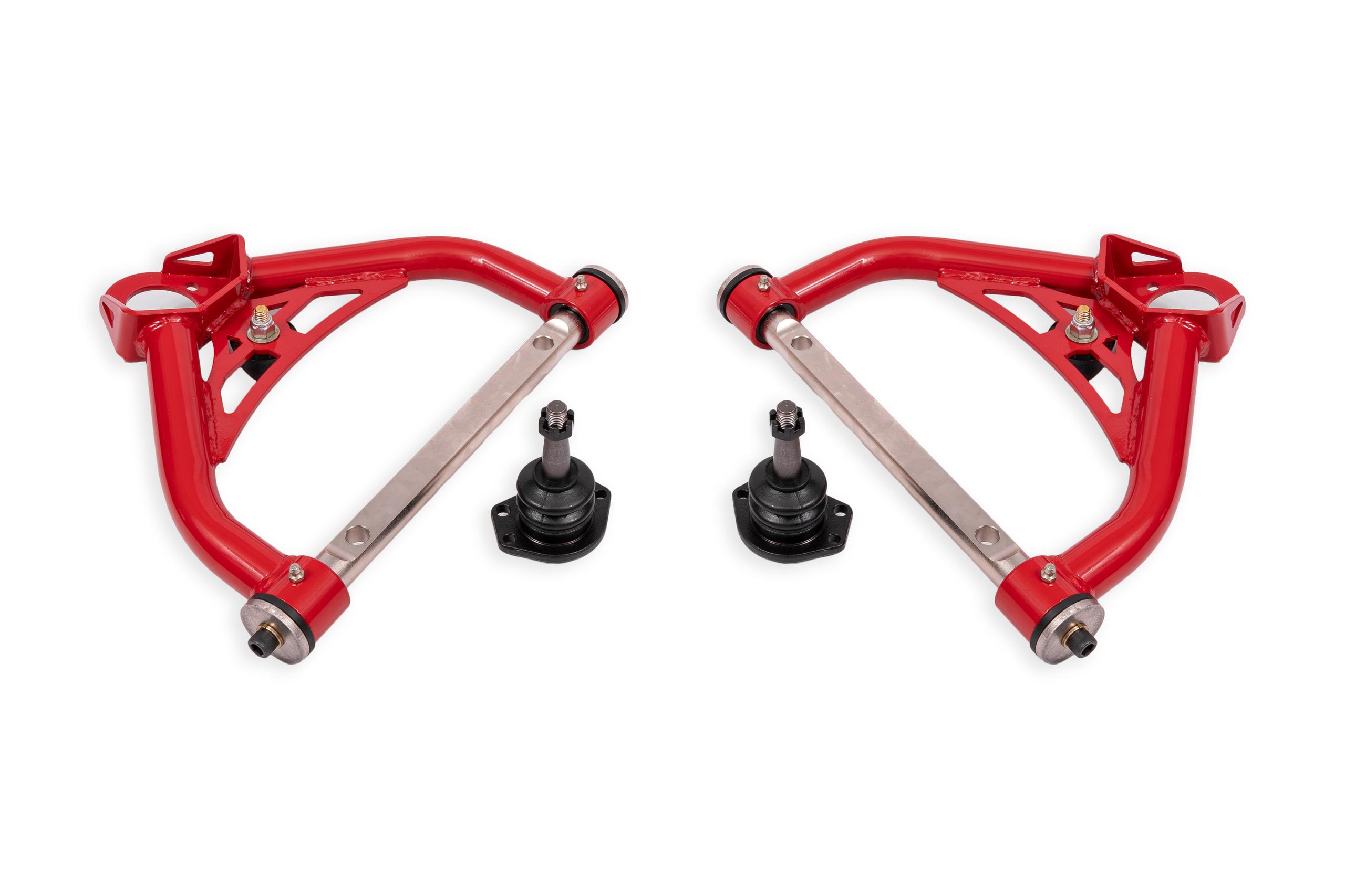BMR Fabrication A-arms, Upper, Non-adjustable, Delrin, 0.5" Tall Ball Joint - Red (1970-1981 GM F-Bodies / 1975-1979 GM X-Bodies) - AAU322R