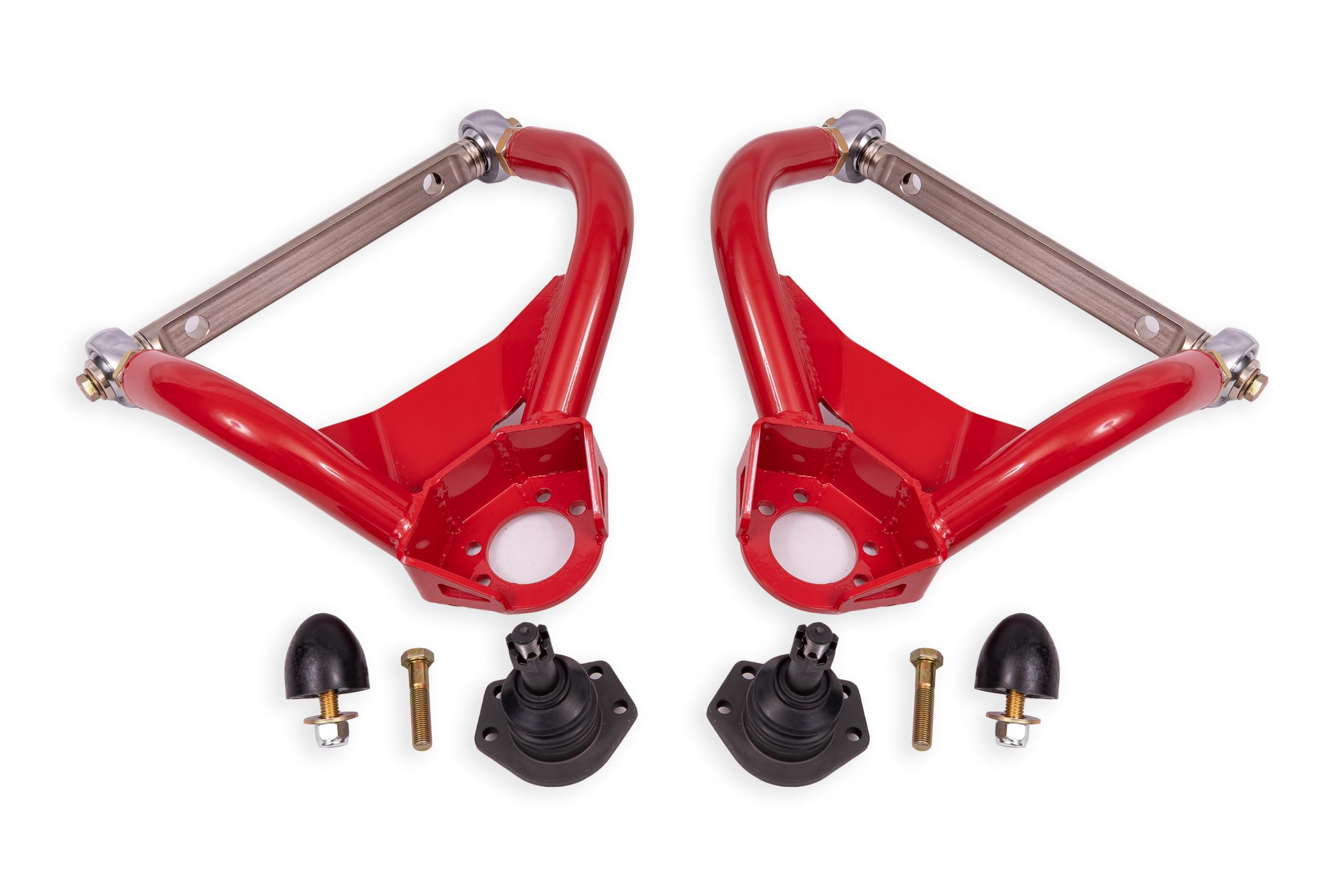 BMR Fabrication Upper Adjustable A-Arms - Standard Ball Joint - Red (1964-1972 A-Body) - AAU403