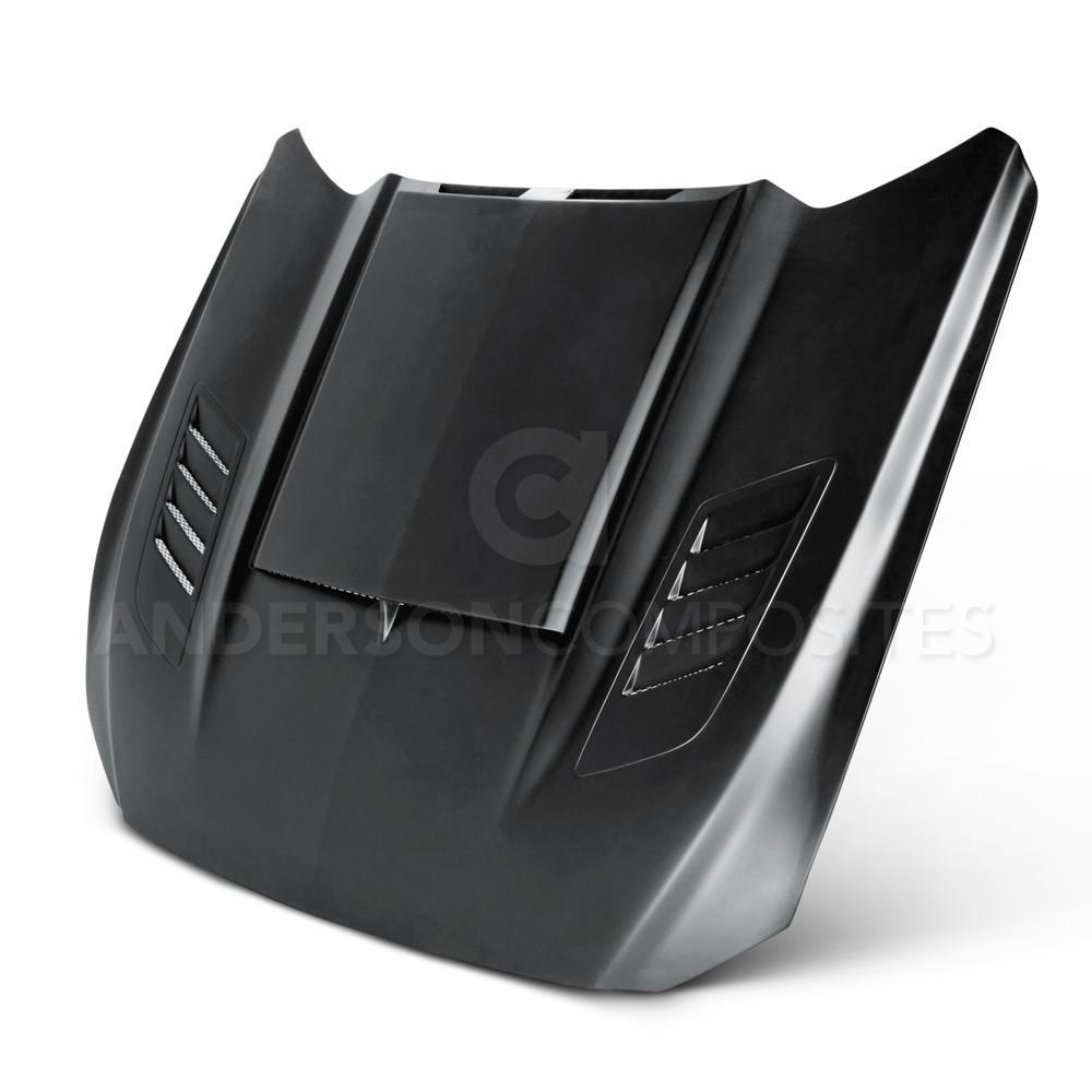 Anderson Composites Fiberglass Ram Air Hood – 2015-2017 Mustang (AC-HD15FDMU-RA-GF)