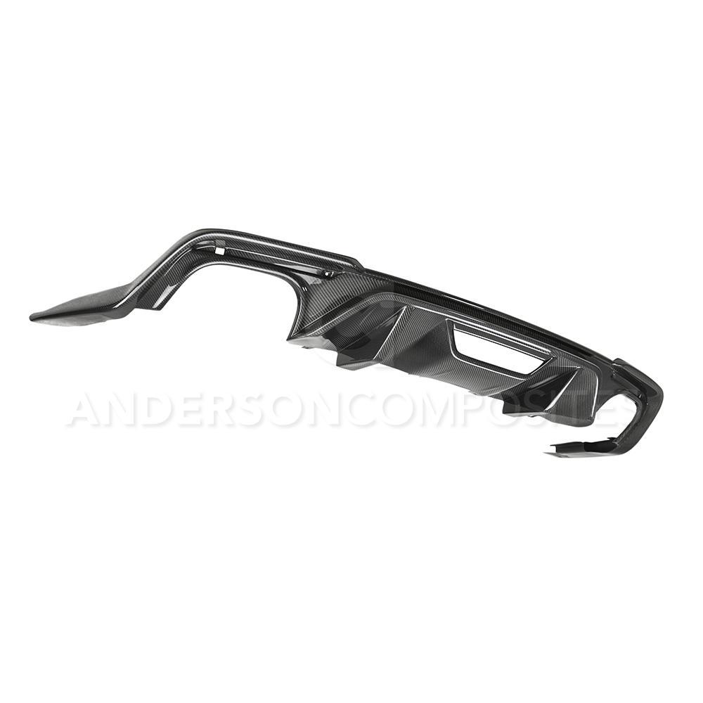 Anderson Composites RL18FDMU-AO 2018 Ford Mustang Type-OE Carbon Fiber Quad Tip Rear Diffuser