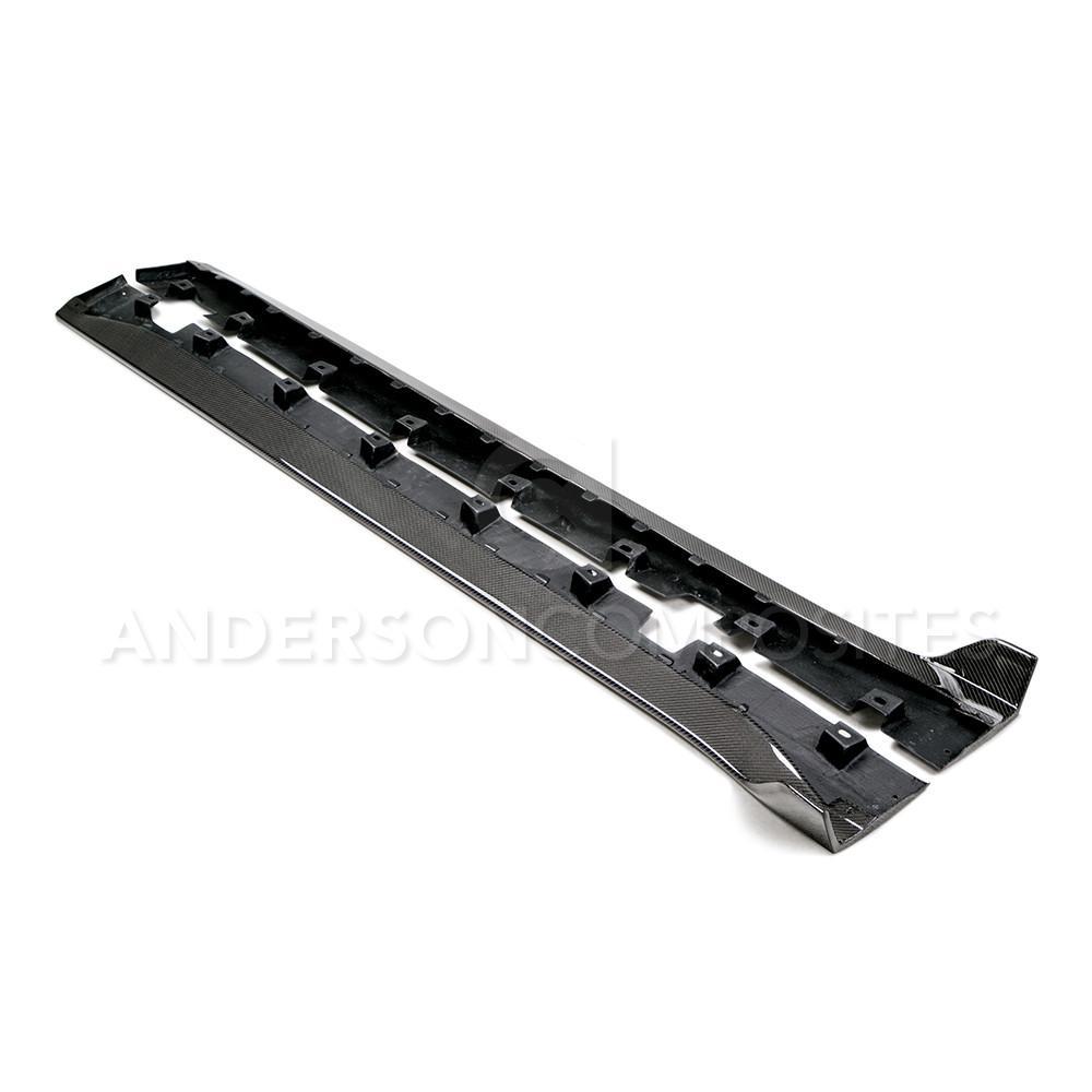 Anderson Composites SS15MU350 2015-2019 Shelby GT350 Carbon Fiber Rocker Panel Splitters (Pair)