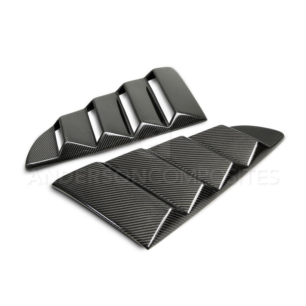 Anderson Composites WL15FDMU-V 2015-2023 Ford Mustang Carbon Fiber Type-Vented Side Window Louvers (Pair)