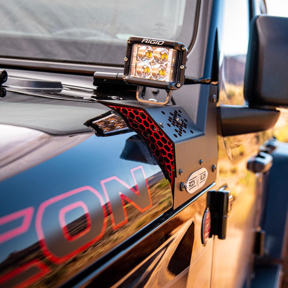 Rock Slide Engineering JL/JT Cowl LED Light Pod Bracket (2018-2023 Wrangler, Gladiator) - AC-WS-200-JL