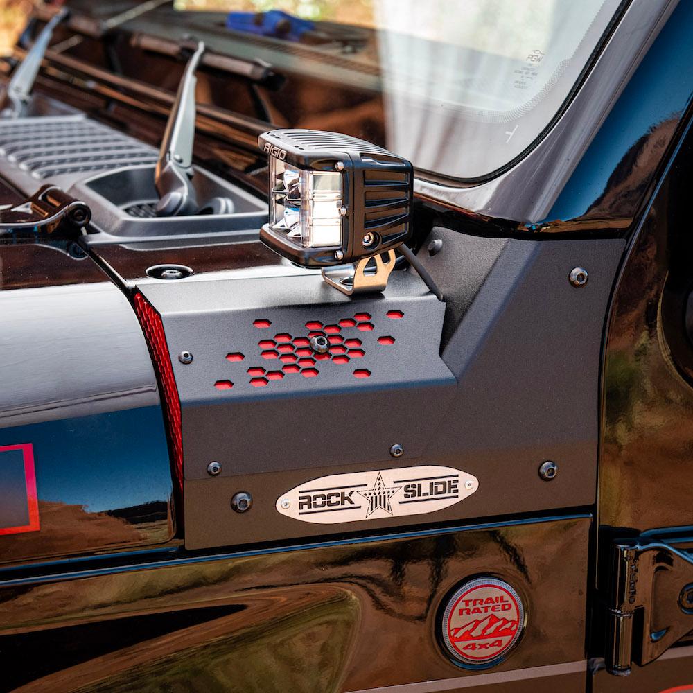 Rock Slide Engineering JL/JT Cowl LED Light Pod Bracket (2018-2023 Wrangler, Gladiator) - AC-WS-200-JL