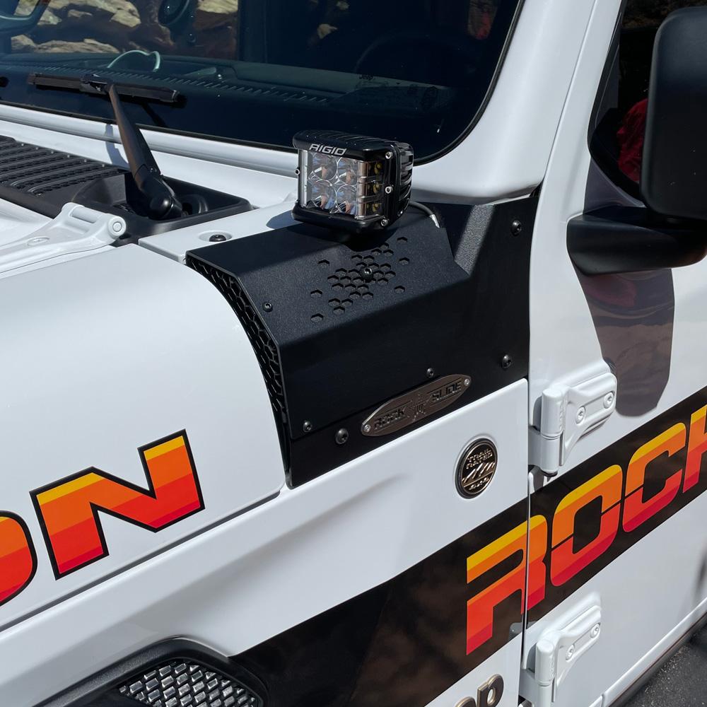 Rock Slide Engineering JL/JT Larger Cowl LED Light Pod Bracket (2021-2023 Wrangler, Gladiator) - AC-WS-210-JL